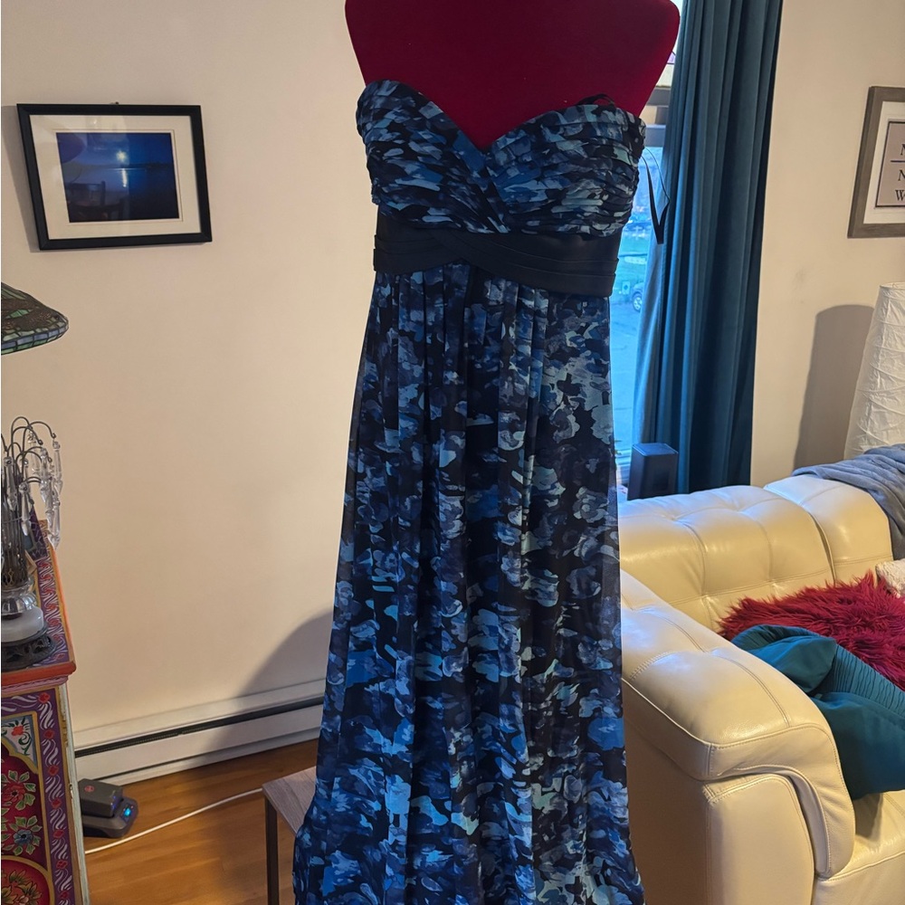 BCBGMaxAzria Blue strapless gown
